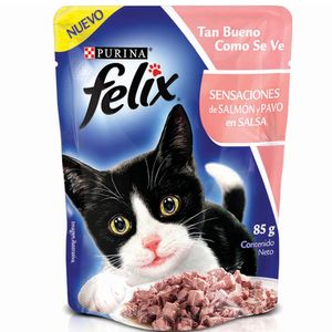 Snacks para gato FELIX SENSACIONES de Salmón y Pavo en Salsa PURINA Salmón