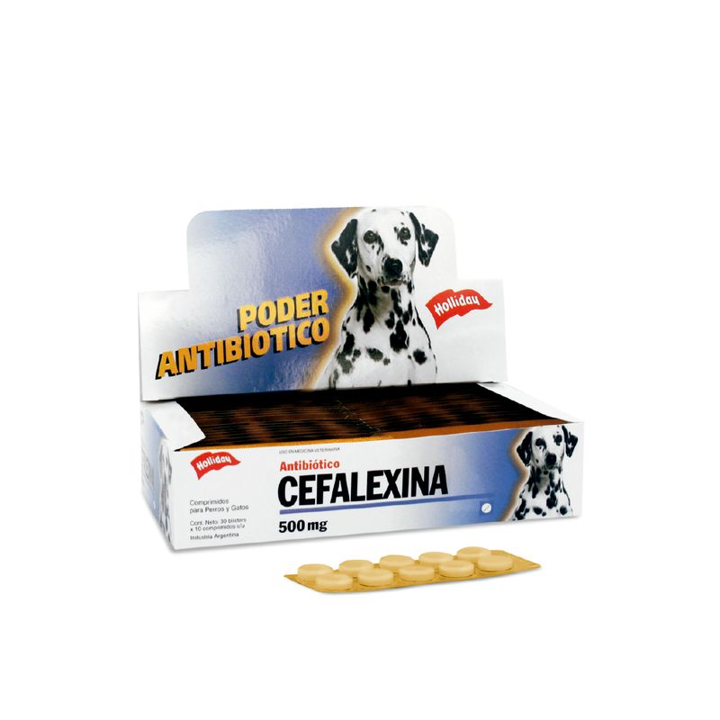 llave inglesa Abrazadera ensalada Antibiotico Cefalexina 500Mg 50Comp Holliday - Mascotas Bichos