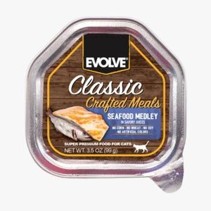 Alimento Gato EVOLVE EVOLVE CAT CLASSIC BANDEJA CRAFTED MEALS SEAFOOD MEDLEY 3.5 OZ