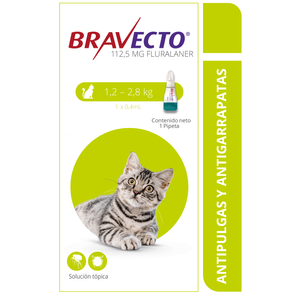 Desparasitante gato BRAVECTO Spot on Cat 112,5 MG / 1,2KG-2,8KG