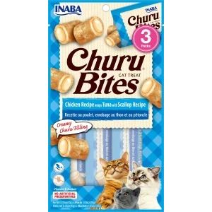 Inaba Cat Snack Churu Bites Pollo Wraps 3 Unidades Atun Con Vieira 30Gr