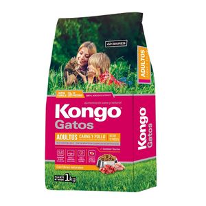 Alimento Gato Kongo Adulto Carne y Pollo 1 Kg