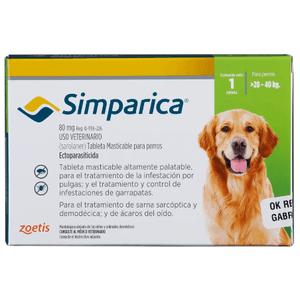 Antiparasitarios Externos -Simparica 80 Mg Caja 1 Tableta Zoetis